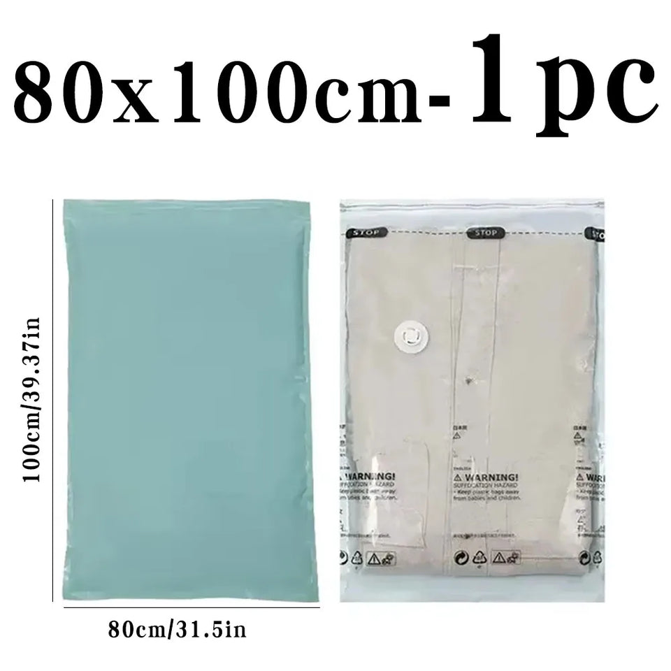 No Need Pump Vacuum Large Plastic Storage Bags Storing Clothes Blankets Reusable Compression Empty Bag Travel Accessories