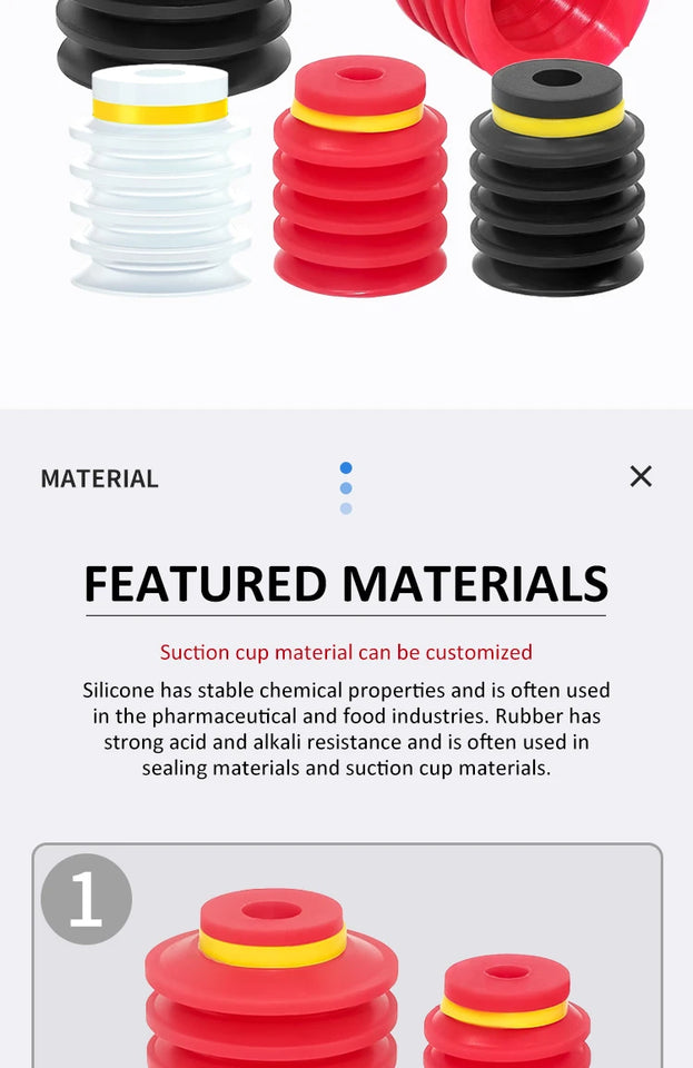 10PCS JXD PIAB Type BL20/30/40/50mm Vacuum Sucker 5-Layer Silicone Suction Cup for Irregular Soft Bag Packaging Robot Component