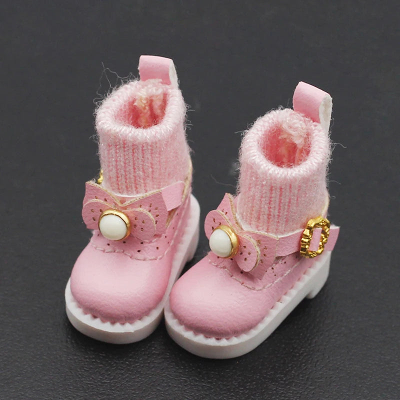 1 Pair Doll Boots Ob11 Shoe Baby New OB11 Shoes Doll Shoes 1/12 Shoes BJD Doll Boots