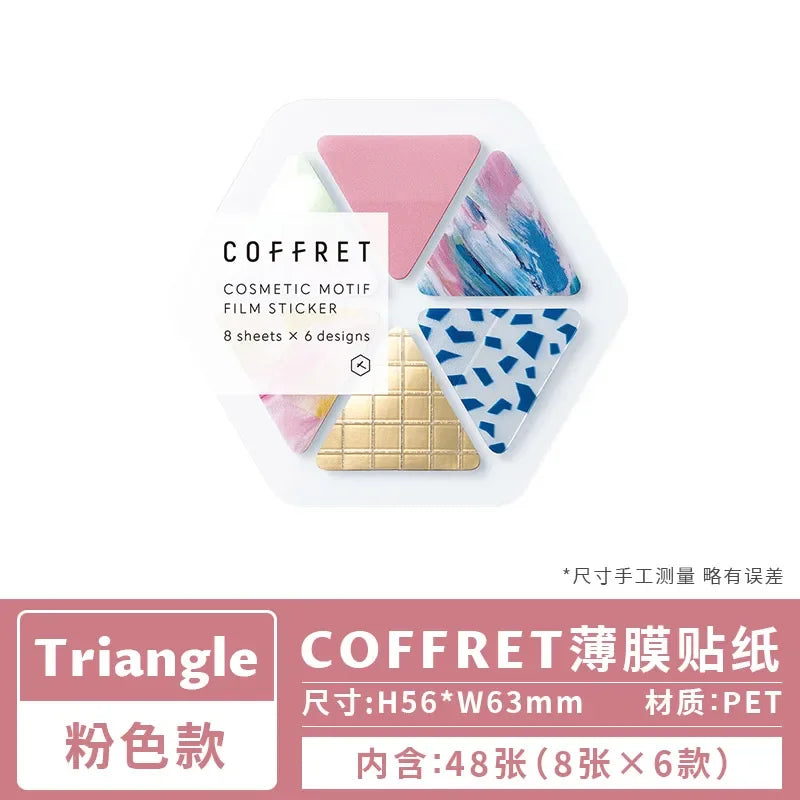 Japan Kingjim COFFRET Beauty Collection Label Sticker Colorful Translucent Creative Pattern Advanced Decoration Collage Bookmark