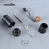 HAVMORE Upgrade Manual Coffee Grinder CNC Professional Stainless Steel Diamond Adjustable Manual Burr Coffee Bean Grinding