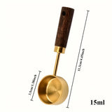 15ml Wooden Coffee Scoop Stainless Steel Long Handle Measuring Spoon for Coffee Tablespoon Kitchen Tool Cafe Decoration
