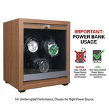 Watch Winder for Automatic Watches Box Storage 3 Slots Mechanical Watch Case Black Walnut Wood Safe Display Box LED Light