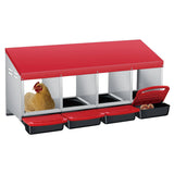 Multi-Compartment Metal Chicken Nesting Box Automatic Roll-Out Egg Collection Waterproof Steel Laying Box for Hens Ducks Rabbits