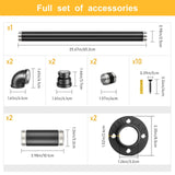 1-3M Secure Pipe Stair Handrails Staircase Indoor Outdoor Wall Balustrade Non-Slip Industrial Galvanized Steel Pipe Wall-Mounted