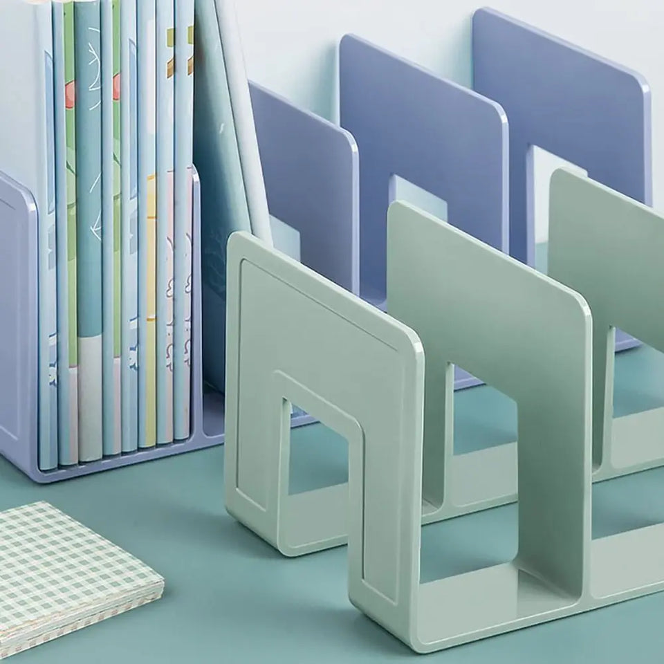 1Pcs Acrylic Desk Organizer 4 Compartment Bag Closet Shelf Divider Bookshelf Tabletop Colorful Four Frames Book Stand