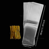 50Pcs Christmas Transparent Candied Haws Packaging Bags OPP Plastic Candy Bags Wedding Baby Shower Birthday Party Supply
