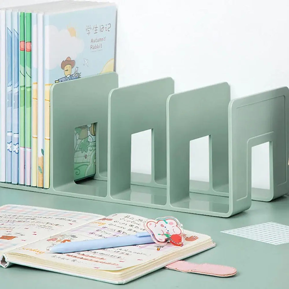 1Pcs Acrylic Desk Organizer 4 Compartment Bag Closet Shelf Divider Bookshelf Tabletop Colorful Four Frames Book Stand