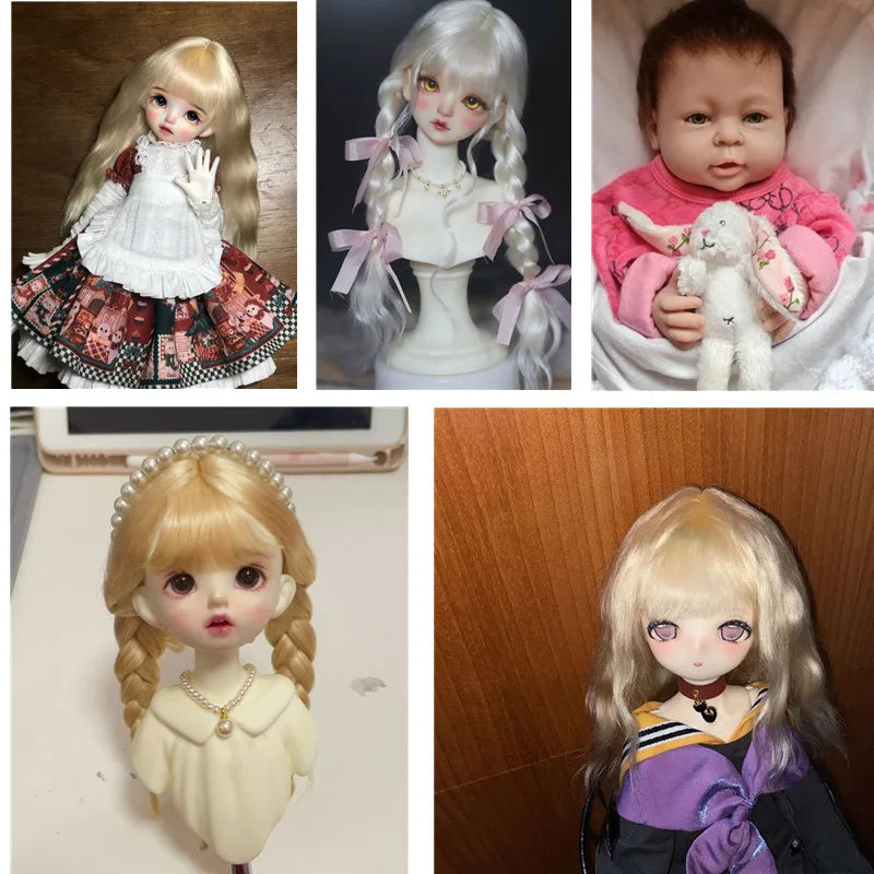 25-30cm 10gram /bag Reborn Doll mohair DIY 1/3 1/4 BJD doll wig Top Quality Reborn Doll Mohair hand rooted Doll hair Accessory