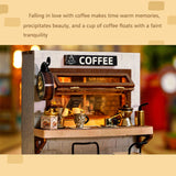 Coffee Shop Wooden Mini Doll House DIY Small House Kit  3D Puzzle Assembly Toy Miniature Dollhouse With Furniture Lighting Gifts