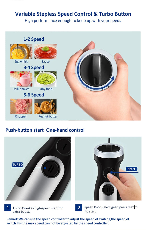 BioloMix 1200W 5-in-1 Immersion Hand Stick Blender Mixer Vegetable Meat Grinder 800ml Chopper Whisk 600ml Smoothie Cup