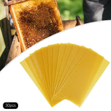 30-Pack Natural Beeswax Hive Foundations Beekeeper's Starter Kit 7.68x16.34" Beekeeping Sheets for Increased Honey Production