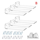 6Pcs Clear Floating Sneaker Shelves Wall Mounted Shoe Display Stand Transparent Shoe Racks For Bedroom Living Room