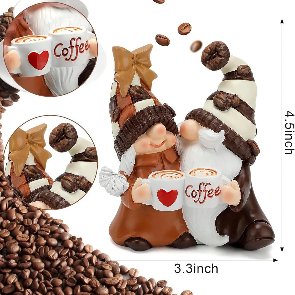 Coffee Gnome Dolls Coffee Gnomes Nordic Doll Bar Home Decoration Faceless Doll Elf Dwarf Figurine Layered Tray Table Decorations