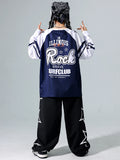 Girls Hip Hop Star Sweatshirt Vest Joggers Pants Boys Cool Streetwear Clothes Set Kids Children Jazz Street Dance K-pop Costumes