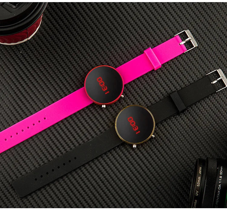 Fashion Women Digital Wrist Watches Simple Round Dial Led Watch for Woman Casual Sport Ladies Electronic Clock reloj digital