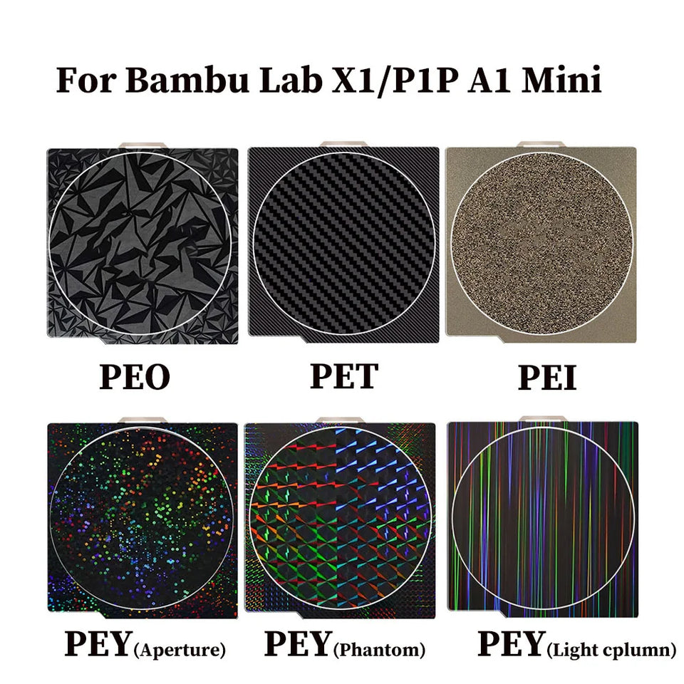 For Bambu Lab P1S P2S Build Plate A1 X1C Pei Texture 257x257 H1H PEY Peo Sheet Spring Steel For Bambulabs X1 Carbon Bambulab P1P
