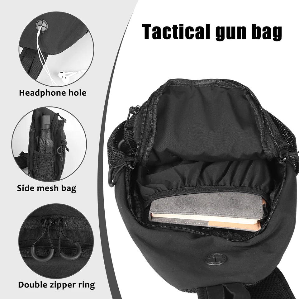 Concealed Carry Bag Tactical Crossbody Sling Backpack Shoulder Gun Holster Bag Chest Pack EDC Pouch Pistol Holster Bag Hunting