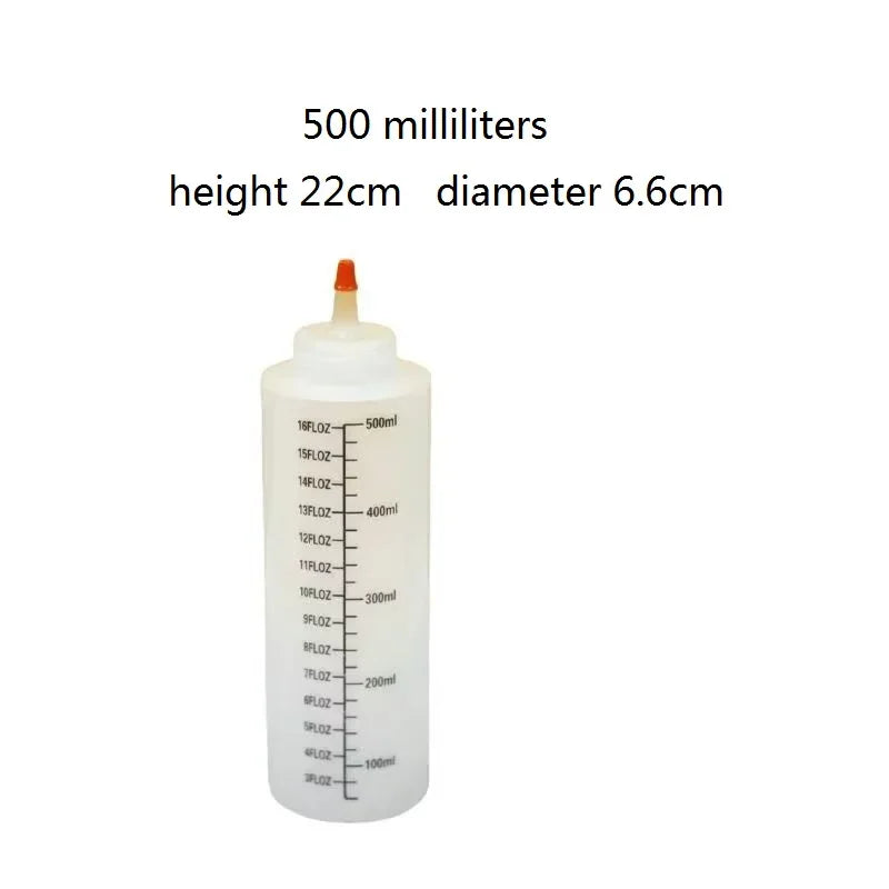 Commercial Plastic Sauce Squeeze Bottles with Lids, Salad Dressing Jam Dispenser Large Kitchen Gadgets