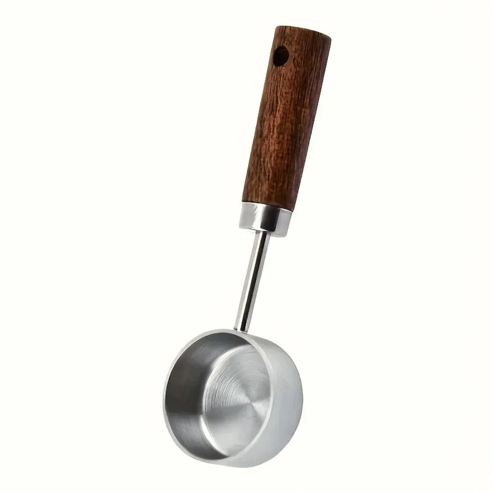 15ml Wooden Coffee Scoop Stainless Steel Long Handle Measuring Spoon for Coffee Tablespoon Kitchen Tool Cafe Decoration