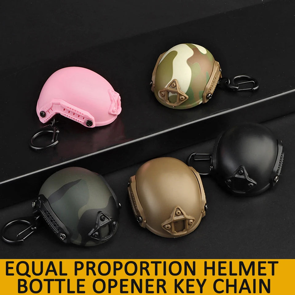New Mini Fast Helmet Keychain Tactical Fan Accessories Beer Opener Bottle Opener Decrowner Dummy Helmet Shaped Toy Outdoor Tool