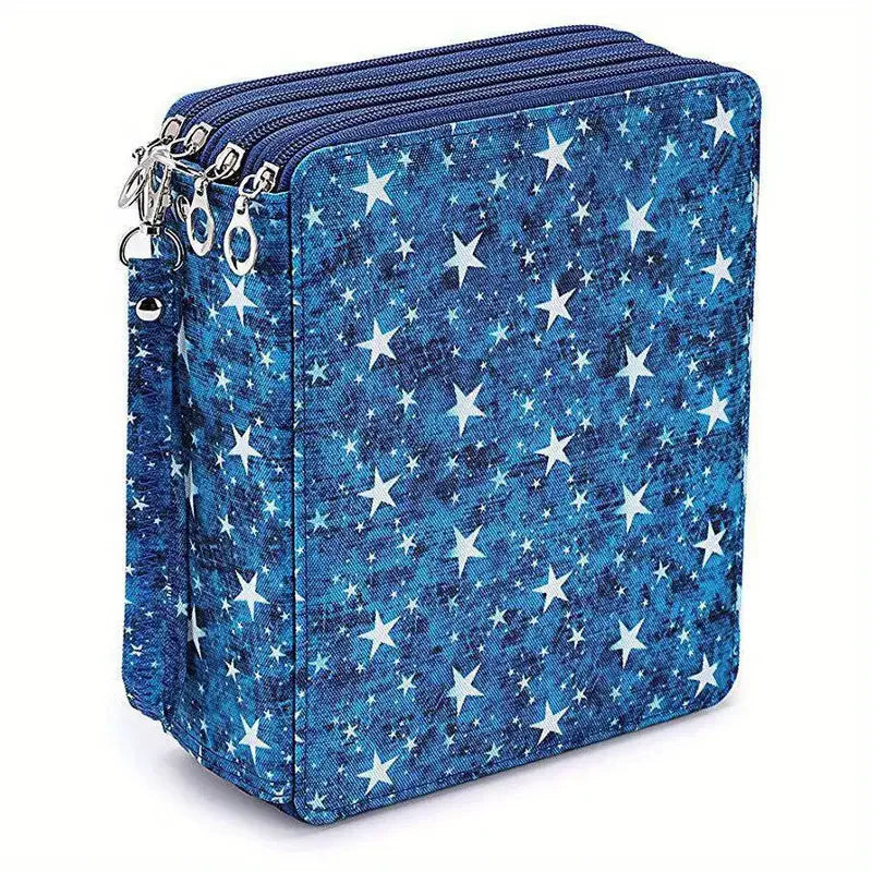 200 hole portable canvas pencil case, pencil stationery shockproof storage bag, large capacity stationery box