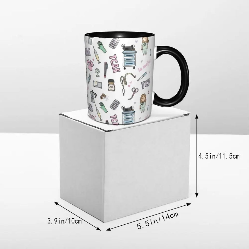 Pink Doctor Nurse Coffee Mugs DIY Customized Enfermera En Apuros Ceramic Milk Tea Mug Cup