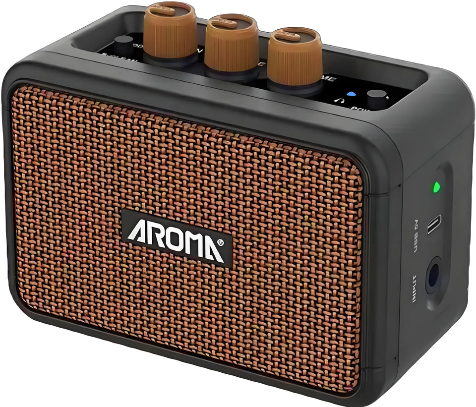 Aroma AG-04 Guitar Amp, Rechargeable Wireless Mini Electric Guitar Amplifier,Portable Amp with Clean and Overdrive Effects