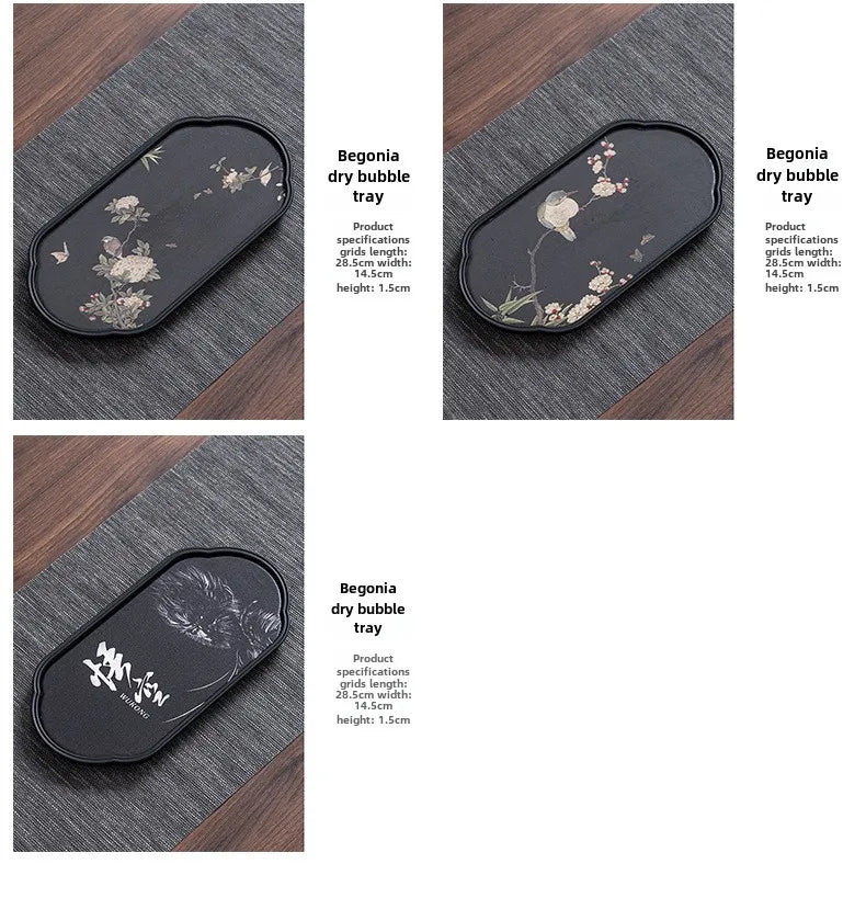 Tea Tray Dry Small Absorbent Tea Table Household 2024 New Pot Bearing Guochao Tea Ceremony Serving Tray