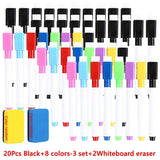 100/5Pcs Dry Erase Whiteboard Markers Set, Washable Pens with Magnetic Eraser for Office Whiteboards & Art Supplies