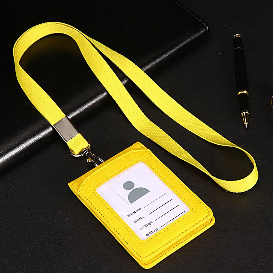 Neck Strap Stationery Business Office School Supplies Card Holder with Lanyard ID Desk Organizer Badge Holder Bus Cards Cover
