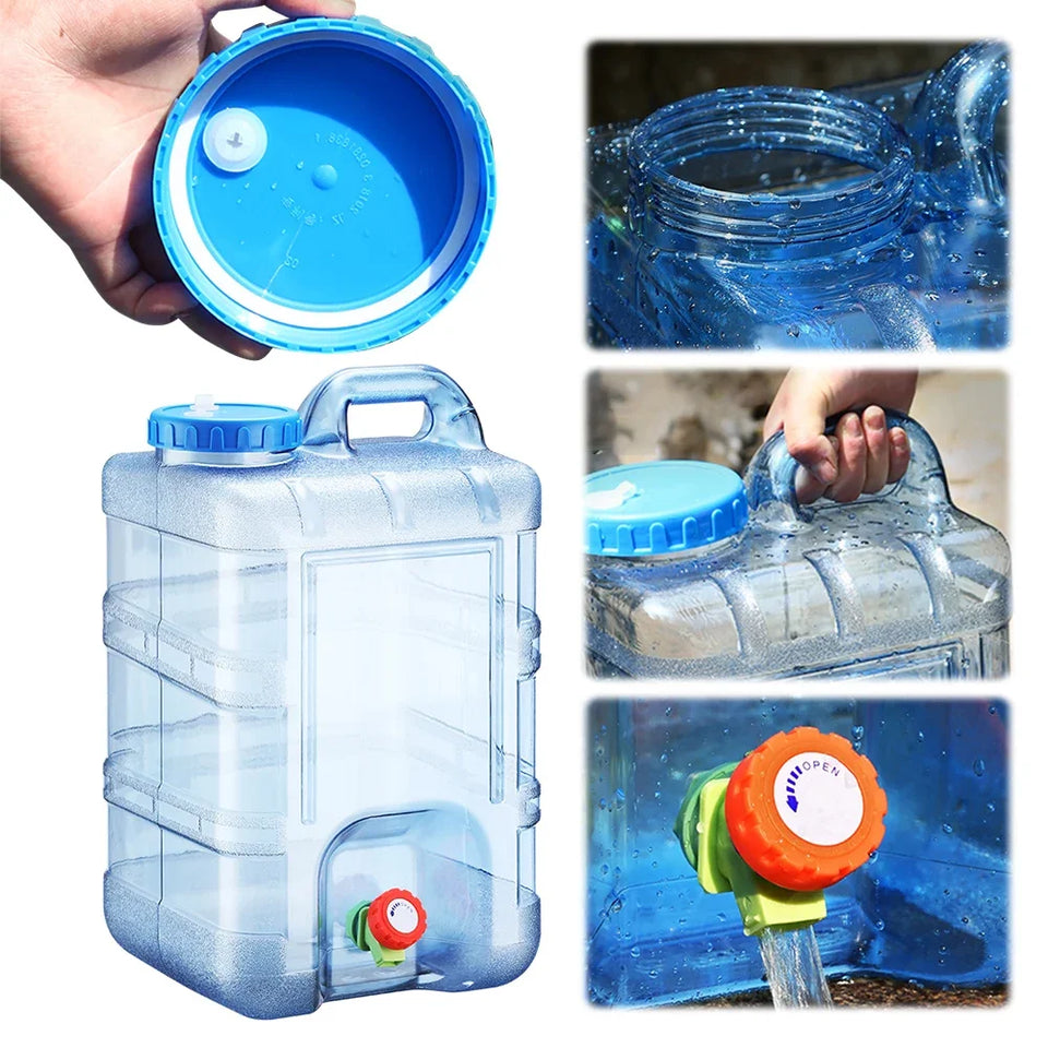 28L Water Storage Container Large Capacity Mineral Water Barrel Dustproof Camping Drinking Water Bucket for Self-Driving Tour