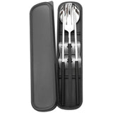 4pcs Stainless Steel Cutlery Set With Storage Box Black Gold Portable Cutlery Set For Home Kitchen Dining Household Tableware