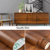 55cm Width Waterproof Vinyl Wood Grain Stickers Self Adhesive Wallpaper for Wardrobe Cupboard Table Closet Bedroom Home Decor