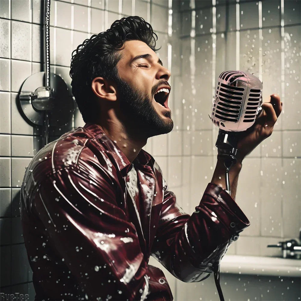 Durable Metal Microphone Shower Head Water Saving Efficient Flow Bathroom Faucet Replacement for Adults Gift