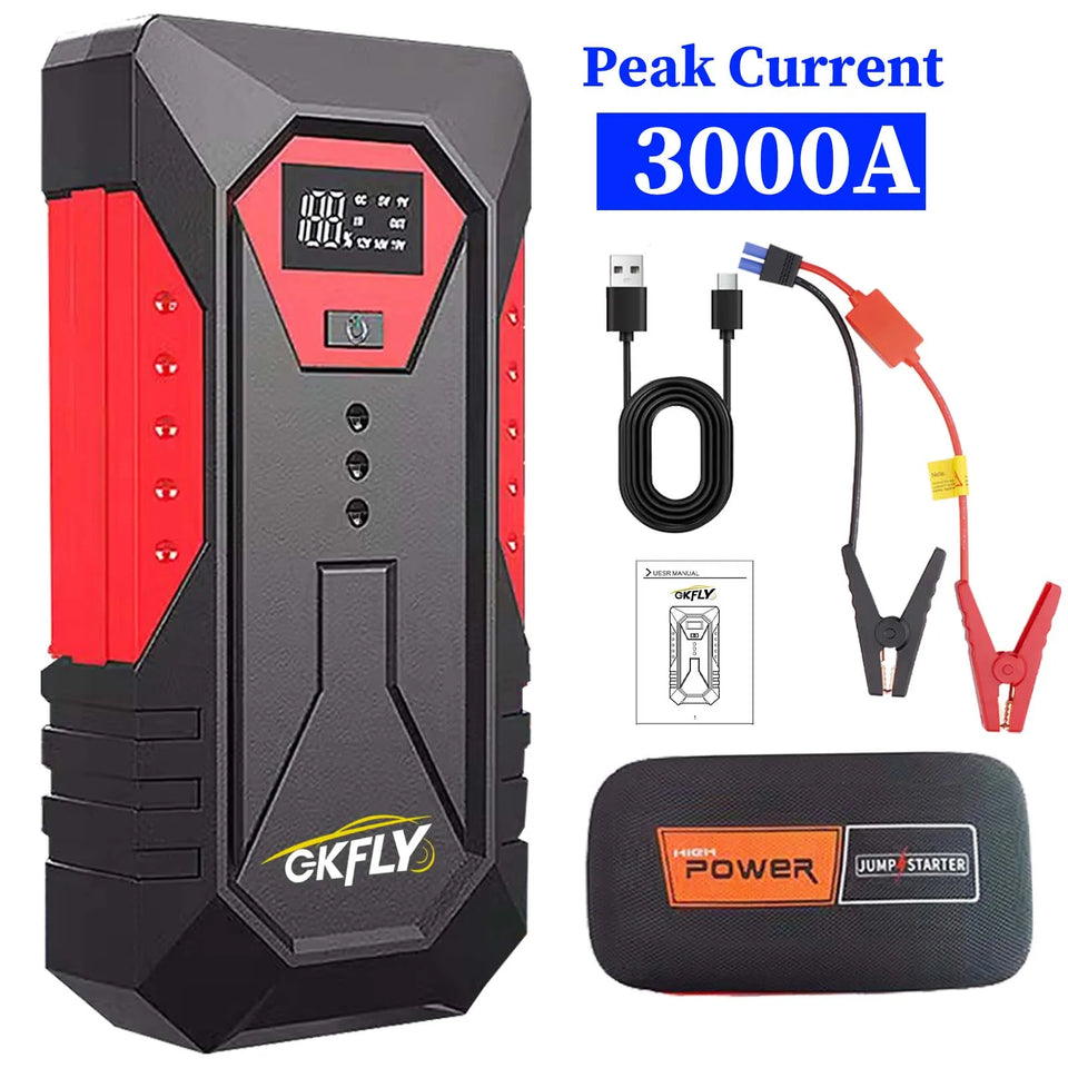 GKFLY 4000A/8000A Car Jump Starter 12V Power Bank Portable Starting Device Car Battery Booster for Gas/Diesel 5L/3L
