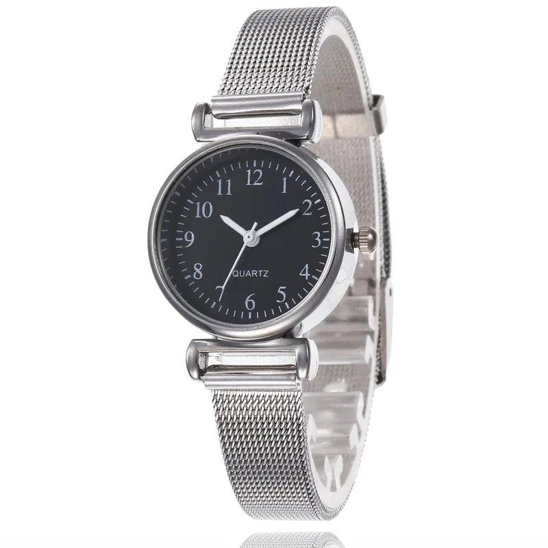 Fashion Watches for Women Female Watches Clock Luxury Wrist Watch White Stainless Steel Band Classic Quartz Watches Daily Gifts