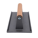 Kitchen Heavy Cast Flat Iron Steak Weight/Bacon Press with Wooden Handle Heavy-Weight Grill Press Commercial Grade Burger