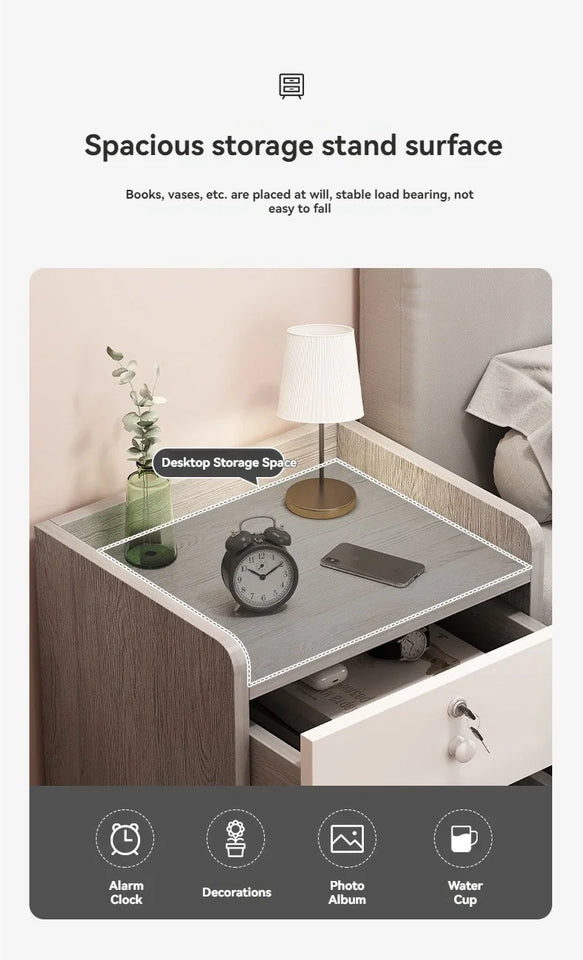 Firm Household Goods Bedside Table Modern Minimalist Bedroom Small Storage Rack Mini Storage Cabinet Bedside Storage Cabinet
