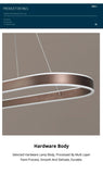 Nordic LED Restaurant Chandelier Ring Aluminum Chandelier Suitable For Kitchen Restaurant Hanging Chandelier Lustre Lighting
