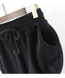 Thickened Gold Velvet Long Sleeved Hooded Sweatshirt with Lace Up Leg Ties Two Elegant Women's Pants Set Tracksuits