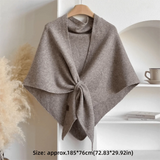 Fashion Solid Color Knitted Shawl Soft Neck Wrap Sweater Shawl Cape Winter Warm Thickened Wool Blended Shawl