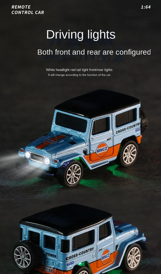 J40Small Mini Remote Control Alloy Birthday Gift Toy Car Model with Lights and Hanging Box for Boys
