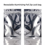 100pcs Silver Dumb Aluminum Foil Bags Heat Seal - Top Open Mylar Foil Bag Matte Surface Plastic Food Package Spices/Sauce Pouch