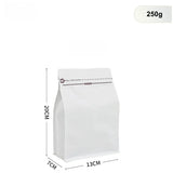StoBag 50pcs 250g Coffee Beans Packaging Bag with Valve Aluminum Foil Heat Sealing for Powder Tea Nuts Storage Reusable Pouch
