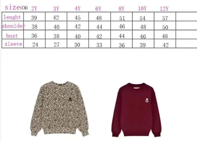 Children Sets New 25 Autumn and Winter Cute Leopard Print Long Sleeved Polo Shirt Dress for Girls Boys Cotton Sweatshirt Skirts