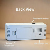 Electronic Mirror LED  Digital Alarm Clock, Temperature Date Display Mini Table Clock for Bedroom Home Office Teens Kids
