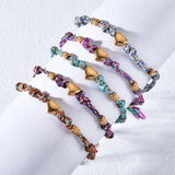 Boho New 2025 Creative Color Rope Heart Beads Bracelet 18K Gold Plated Stainless Steel Fashion Jewelry Accessories