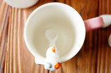 Hot SALE Kitchen Tool Novelty Gift Ceramic Cartoon Cute Cat Animal Spoon Hanging Coffee Dessert Spoon Unique Ice Cream Flatware