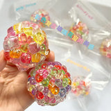 Squishy Balls Ice Beads Stress Relief Toy Super Soft Mochi Fidget Toy with Slow Rebound Texture for Adult Anxiety Relaxation